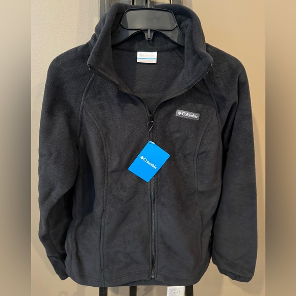 New Columbia Benton Springs Womens Fleece Lightweight Jacket Black - Picture 1 of 5